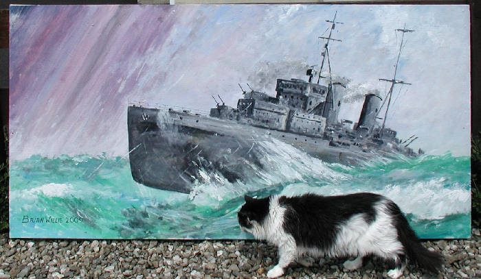 Ship in gale