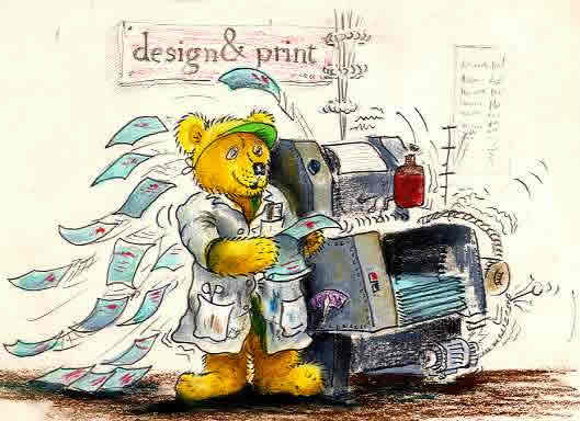 Teddy Printer at machine