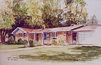Watercolour of house in Michigan