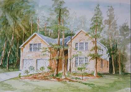 Watercolour of house in Texas