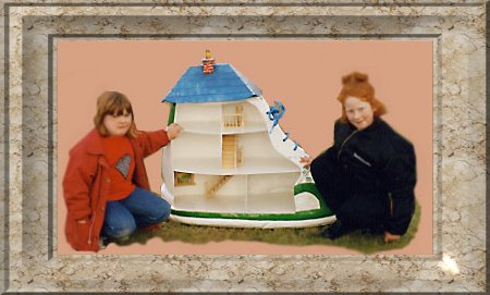 Children kneel bsie fibre galss shoe doll's house