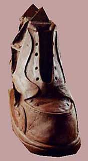 Front view of clay shoe