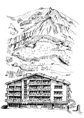 Pen and Ink of Hotel Beau Site