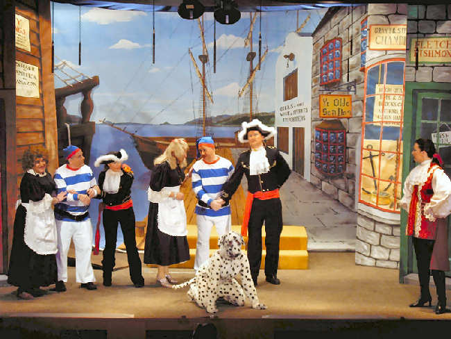 Harbour scene with cast