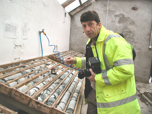 Bob with the sample cores