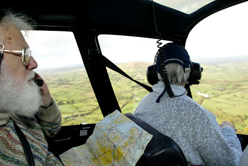 Both of us in the helicopter