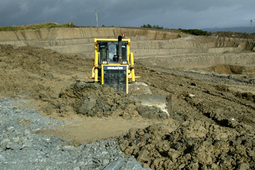 Bulldozer in mud