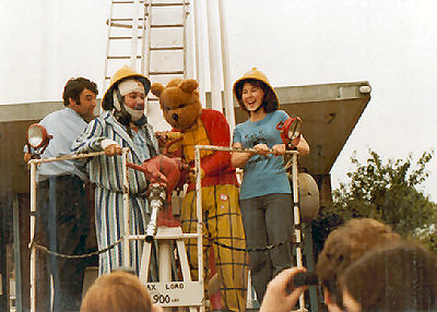 On the platform of the fire-engine